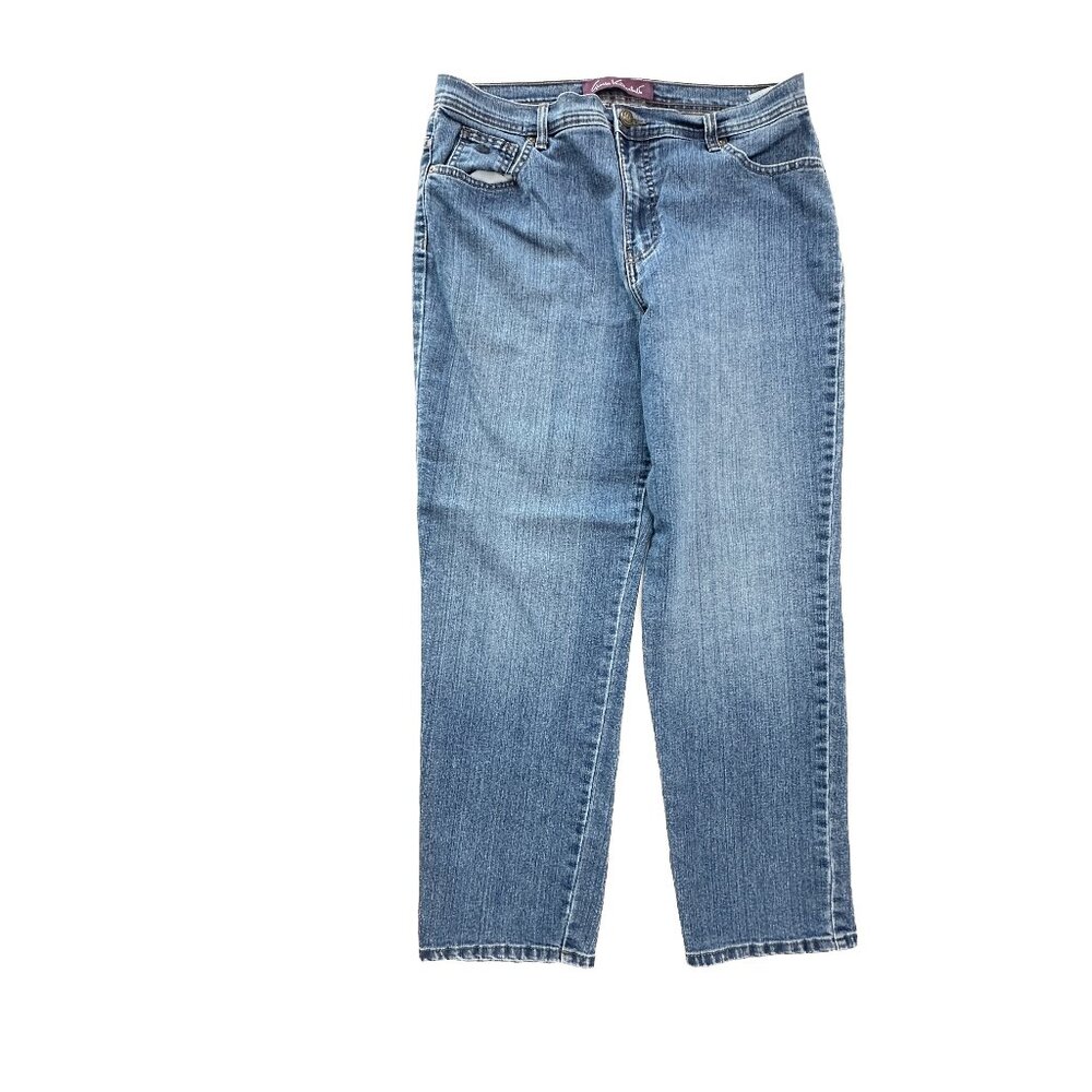 Gloria Vanderbilt Amanda Straight Leg Women's size 14P Dark Wash Blue Denim jean